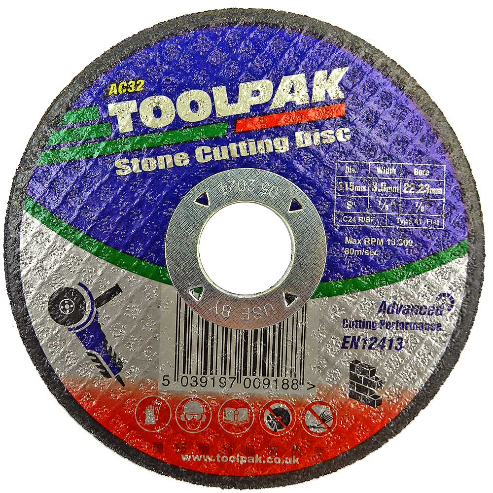 Large Rocks Uk 115mm x 3.2mm x 22.23mm Stone Cutting Disc