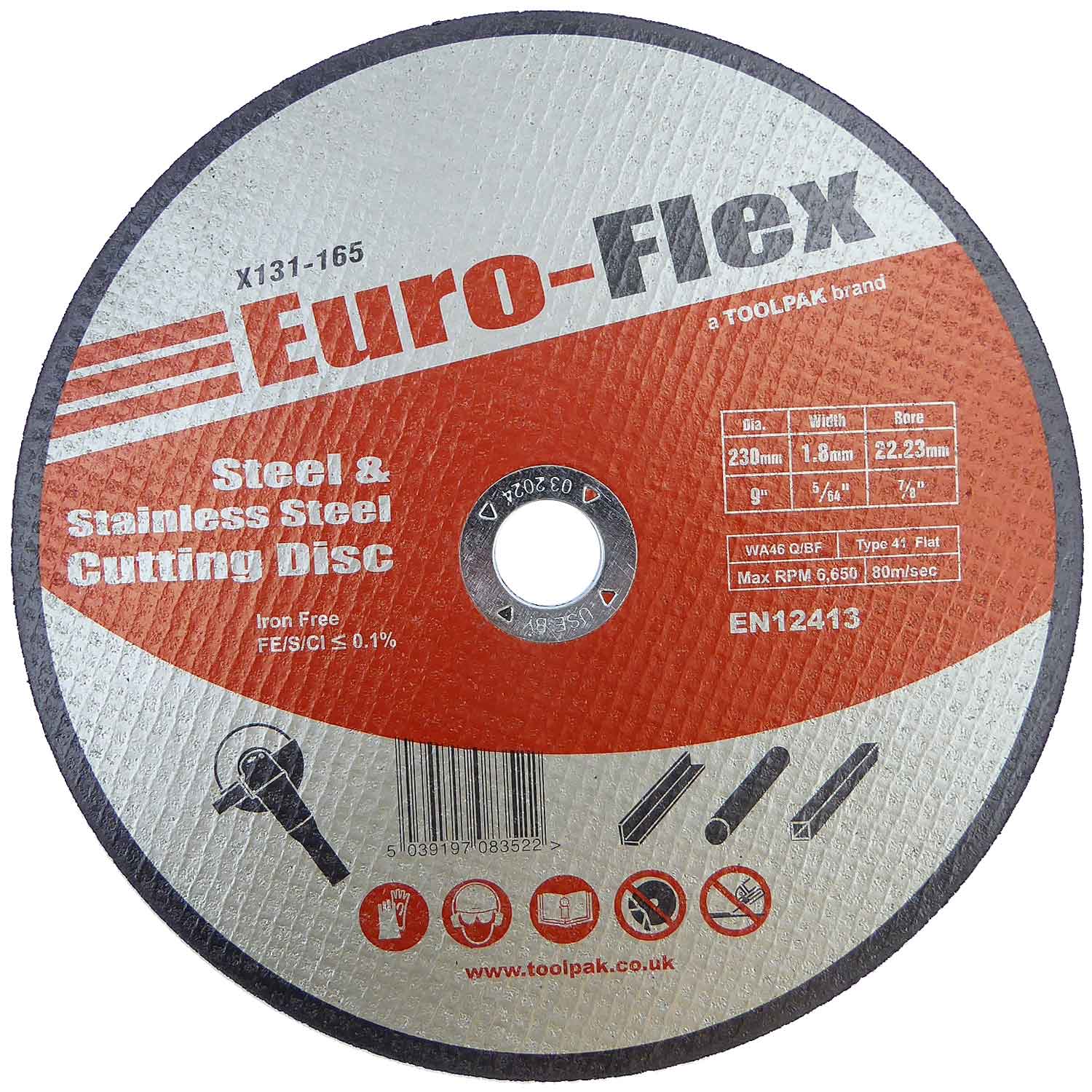 Slitting Disc Mouting 230mm x 1.8mm x 22.23mm Metal Thin Slitting Disc